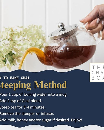 The Chai Box Loose Leaf Mango Tea - Featured in Oprah's Favorite Things | Caffeinated Black Tea with Mango,Coconut, Cinnamon & Clove ( Pack of 1) 2.5 oz | Makes 25 Cups | Small Batch Loose Leaf Tea with Whole, Premium Spices