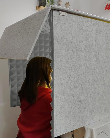 Sound Proof Foam Panels, Sound Proof Foam, Sound Proof Booth, Desktop Soundproof Cover,self Made Sound Recording Studio,Vocal Sound Absorbing Shield,for Studio Desk,Recording Booth,Grey