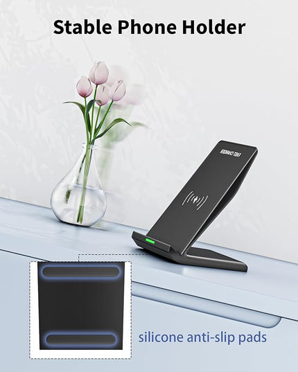 Fast Wireless Charger for Samsung, Wireless Charging Stand Desk Phone Charger Stand with PD 20W USB C Plug Adapter for Samsung Galaxy S24 Ultra S24+ S23 S22 S21 S20, Pixel 8 7 Pro, iPhone 17 16 15 14