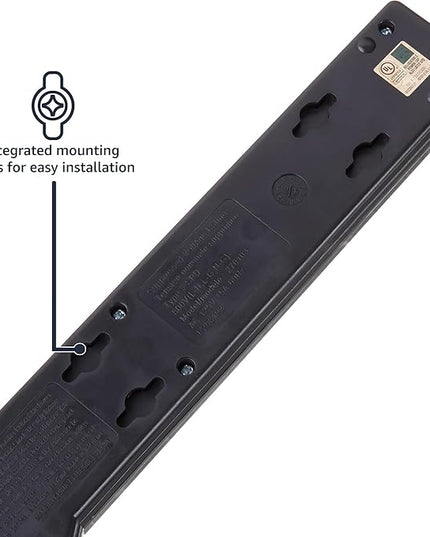 Amazon Basics Surge Protector Power Strip, 6-Outlet, 790 Joules, Circuit Breaker, LED Indicator Light, 6ft Extension Cord, Black
