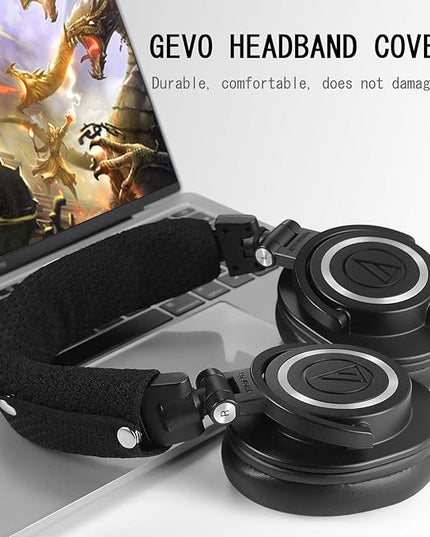 GEVO Replacement Headphone Headband Cover for AKGs, Senheiser, Sony,ATH,Audio-Technica,Shure,Panasonice Headsets,Headband Cushion Easy Installation No Tool Needed(Black)