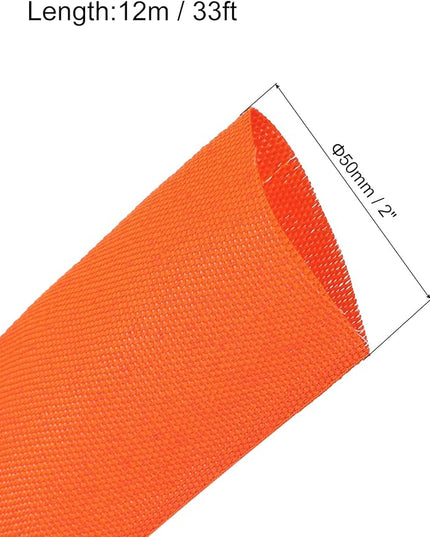 MECCANIXITY Braided Cable Sleeves Heat Shrinkable Fabric Sleeving, 2" 40ft Orange 2:1 Ratio Heat Shrinkable Cord Protector for Harness Cable, Network Cable Protection, Cable Management