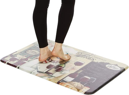 J&V TEXTILES Anti Fatigue Cushioned Comfort Mat, Ergonomically Durable, Supportive, Padded, Thick and Washable, Stain-Resistant, Kitchen, Garage, Office Standing Desk Mats (Vino Chef)*