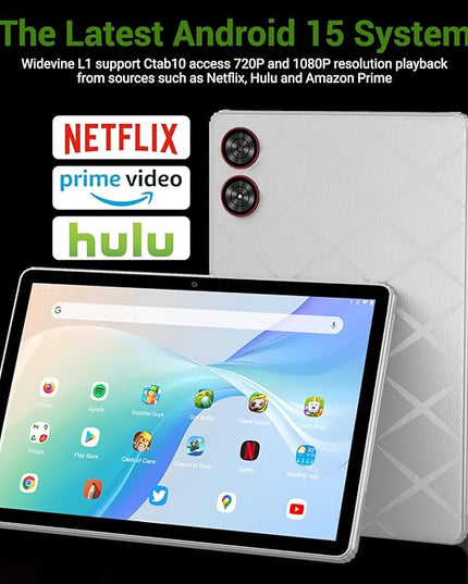 DEZLTID 2025 Tablet 11 inch Android 15 Tablets with Keyboard Stylus Mouse: 2K IPS Tablette (2000x1200), 36GB+256GB(2TB TF)-Gray