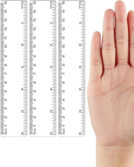 32 Pack 6 Inch Mini Rulers Bulk Plastic Small Rulers with Inches and Centimeters, Drafting Measuring Tool Set for Classroom Kids Student School Office Supplies(6 Inch,Clear)