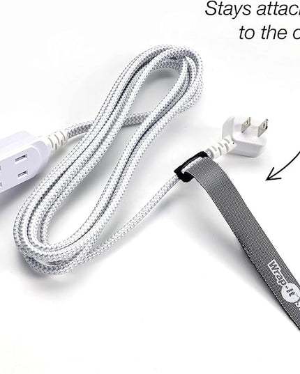 Wrap-It Storage Cable Management Value Pack - 40 Self-Gripping Cable Ties, 20 Cable Labels, 12ft Perforated Self-Gripping Roll - For Home, Office, Desk, Wire, Cable Wrap, Cord Management Organization