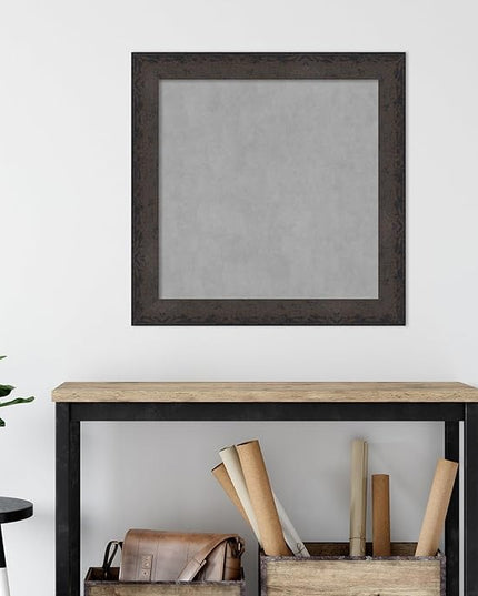 Amanti Art Black Framed Magnetic Board 29x29 Medium Vision Board for use with Magnets, 100% Metal Sheet to Display Items as Office Decor or for Home Organization in mudroom, Kitchen or Kids Room