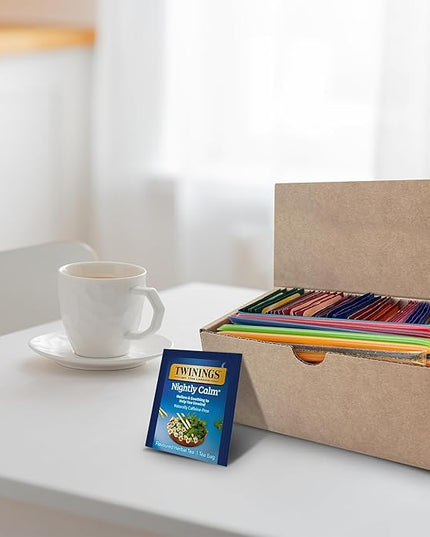 Twinings 48 Tea Bags Herbal Variety Pack – 12 Herbal Flavors with 20 Honey Sticks, Perfect Tea Gift Set for Any Occasion