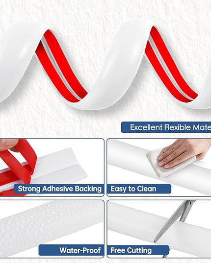 Floor Cord Cover for Wires on Floor Self Adhesive Cord Hider Floor Cable Management Wire Covers for Cords Protector Prevent Cable Trips Cord Cavity W 0.32" x H 0.32", White, 10Ft