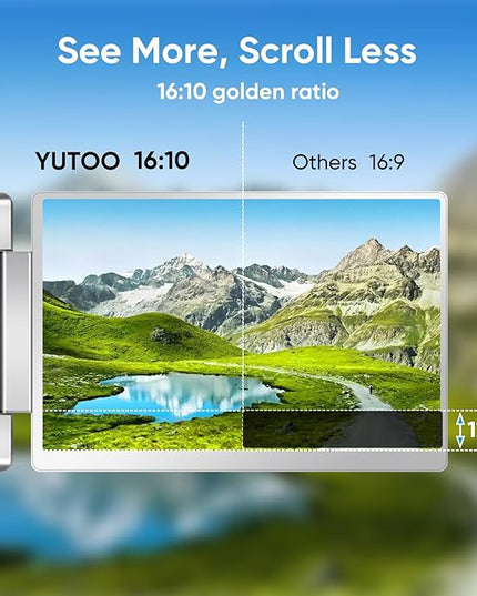YUTOO 4 Screen Laptop Monitor Extender | for M1 M2 M3 | 1200P FHD IPS 4 Screen Monitor for Laptops 12~18 inch | Quad Screen Extender Display for MacBook/Windows/Switch/PS5 | One Cable | Driver Need