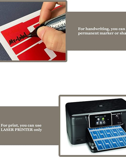 Mr-Label® Self-Adhesive Cable Label - Waterproof | Tear Resistant | Durable - with Online Print Tool - for Laser Printer (10 Sheets (300 Labels), Multi-Color)