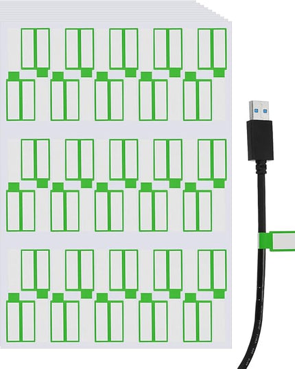 uxcell 300 Pcs Cable Labels, Waterproof Wire Cord Labels Tags, Cord Organizer Management Tags for Charger Cable Organizer Wire Markers Printer, Light Green