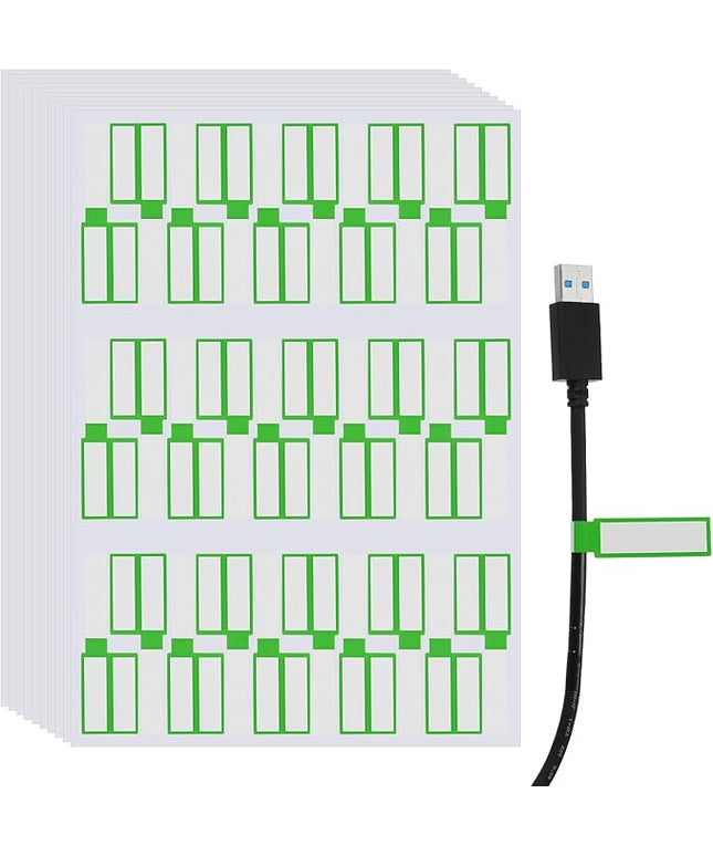 uxcell 300 Pcs Cable Labels, Waterproof Wire Cord Labels Tags, Cord Organizer Management Tags for Charger Cable Organizer Wire Markers Printer, Light Green