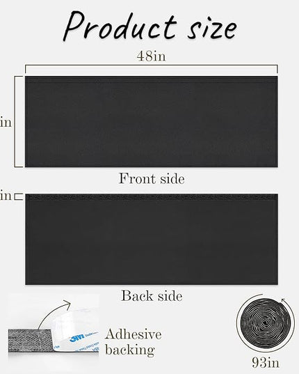 48" Under Desk Privacy Panel Self-Adhesive Modesty Panel Stand Up Desk Modesty Panel for Home Office or Standing Workstation, Black