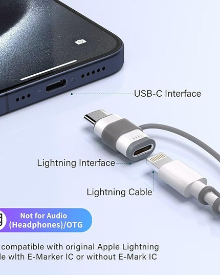 4 Pack Lightning to USB C Adapter for iPhone 15/16/17 Pro/17 Pro Max,for iPhone 17/16 Charger,17/16 Accessories,Fast Charging & Data Transfer,USB C Charger Connector Cable,Not for Audio/OTG