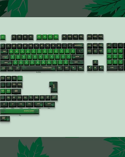 PBT Keycaps,XVX Maple Leaf Theme PBT Dye-Sub Keycaps Set, Cherry Profile Ke ycaps for 65%/75%/100% Mechanical Keyboards (Compatible with Gateron & Cherry MX Switches)