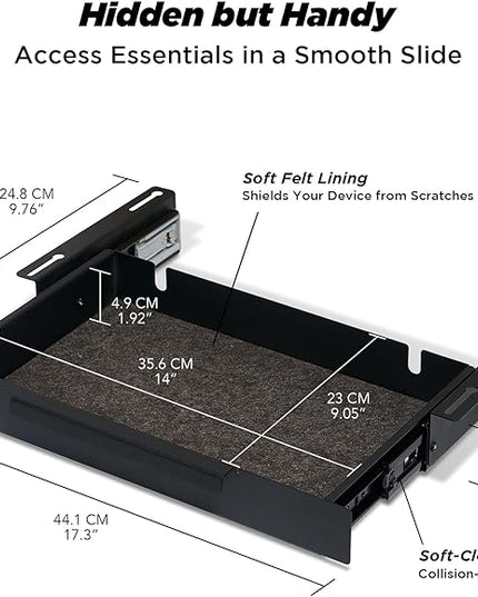 Moodular Add-ons Storage Drawer [Accessory Only - Requires Moodular Wooden Monitor Stand Slide Rails for Use] Black MSA-DR