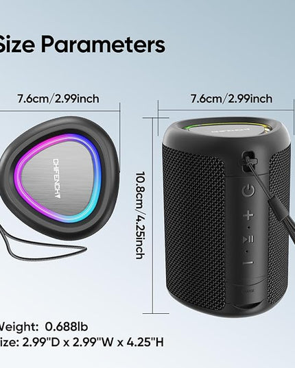Portable Bluetooth Speaker Valentines Gifts For Him: Powerful Crystal Clear Sound/Romantic Light/IPX5 Waterproof/All Day Playtime/BT 5.3/TWS Paring,Small Wireless Speaker for Outdoor|Travel|Date Night