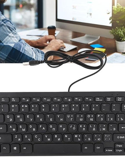 SENECESLI 78 Key Ultra Slim Language Keyboard, Russian Arabic English Bilingual Keyboard, Wireless Bluetooth, Travel Portable for Tablets Laptops Phones (Russian)