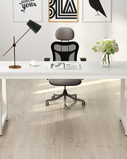 Tribesigns Computer Desk, 55 inch Large Office Desk Computer Table Study Writing Desk for Home Office, White + White Leg