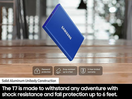 Samsung T7 Portable SSD, 1TB External Solid State Drive, Speeds Up to 1,050MB/s, USB 3.2 Gen 2, Reliable Storage for Gaming, Students, Professionals, MU-PC1T0T/AM, Gray