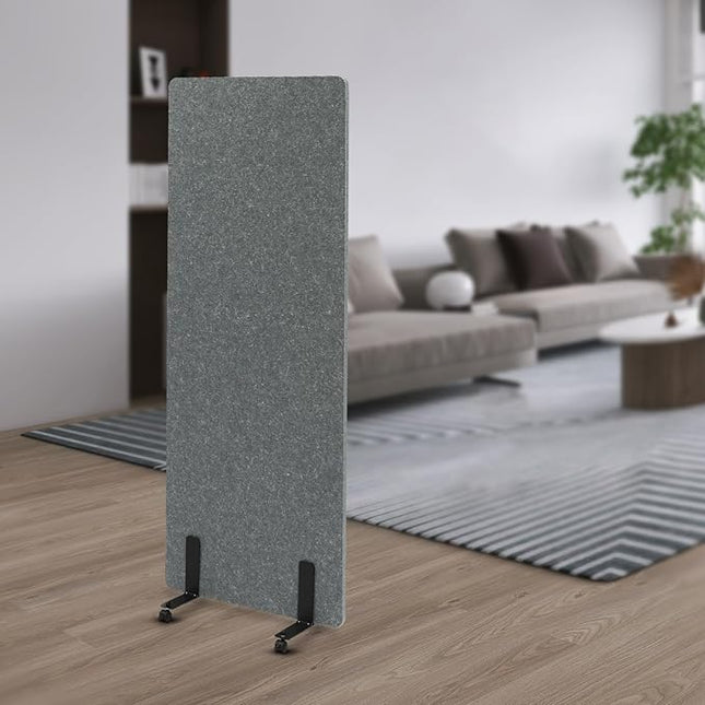 Folding Single Panel Privacy Partition Screen, Room Divider Panel Desk Divider Sound Proof Dividers High Barrier for Office Home Room Classroom Divider Privacy 24" X 66" (Light Gray)