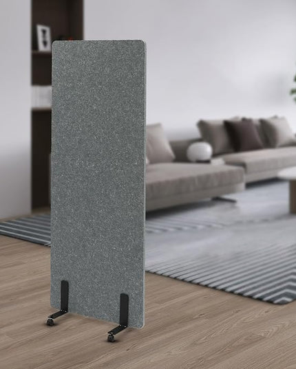 24 x 66 inch Privacy Panel, Soundproof Room Divider W/Wheels, Freestanding Noise Reducing Acoustic Room Wall Divider for Office Sound Proofing & Reducin
