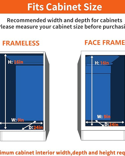 ROOMTEC Individual Pull Out Cabinet Organizer (7½"W x 21½"D), 2 Tier Spice Rack Organizer for Cabinet, Slide Out Drawer Pantry Shelf Organization and Storage for Kitchen Bathroom