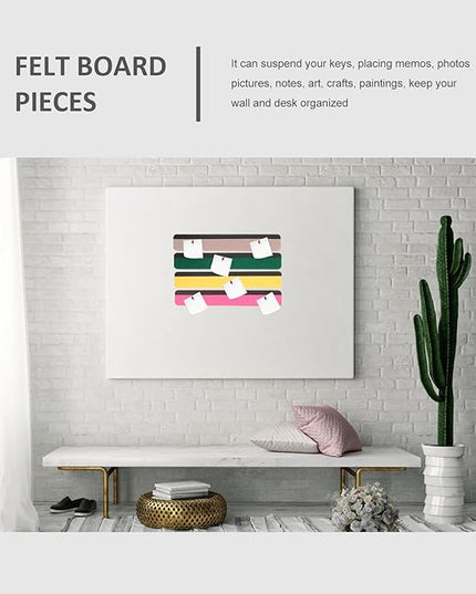 Magnetic Felt Bulletin Board Strips Set Colored Wall Memo Board Pieces Yellow Pink Green Gray for Office and Classroom Organization