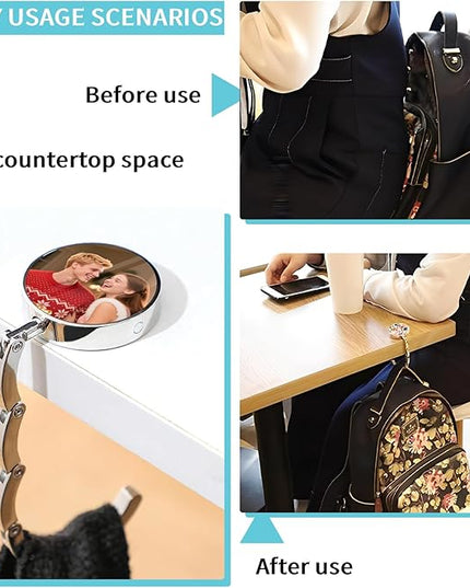 elesories Custom Purse Hook for Table with Personalized Photo, Foldable Purse Hanger & Table Bag Holder for Travel, Portable Purse Hook for Desk, Custom Purse Hangers for Women