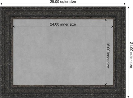 Amanti Art Black Framed Magnetic Board 21x29 Medium Vision Board for use with Magnets, 100% Metal Sheet to Display Items as Office Decor or for Home Organization in mudroom, Kitchen or Kids Room