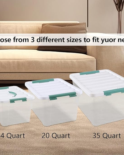 Xyskin 35 Quart Clear Large Storage Box, Plastic Storage Bins, Set of 6
