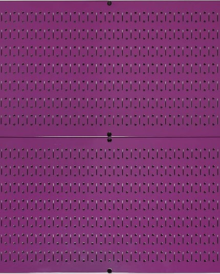 Wall Control Pegboard Rack Horizontal Metal Pegboard Garage Tool Storage Pack - Two 32-Inch Wide x 16-Inch Tall Easy To Install Peg Boards (Purple)