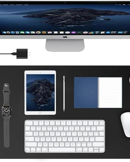 TopMade Mouse Pad with 15W Fast Wireless Charging, 31.5"x15.75" XXL Large Gaming Mousepad, Waterproof Desk Pad, Computer Desk Mat, Black(Includes 20W PD Power Adapter & 6.56ft Woven Cable)