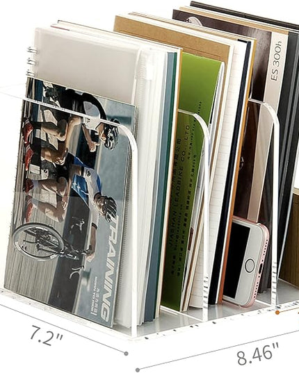 Magazine Holder, Clear Acrylic Magazine Rack, File Organizer for Office Desk, Book Organizer,-One-Piece-3 Vertical spaces,1 pack (B5)……