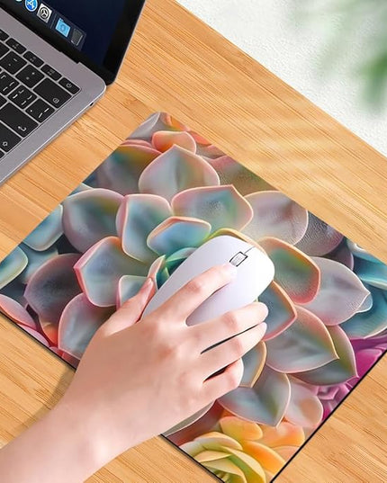 Succulent Square Mouse pad, Texture, Waterproof, Anti Slip Rubber Base, Computer Mouse pad, Laptop Mouse pad