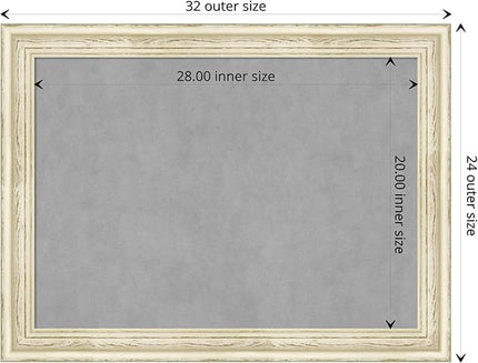Amanti Art White Framed Magnetic Board 24x32 Medium Vision Board for use with Magnets, 100% Metal Sheet to Display Items as Office Decor or for Home Organization in mudroom, Kitchen or Kids Room