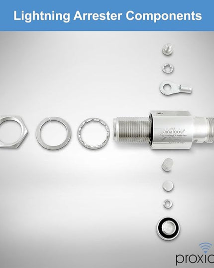 Proxicast Coaxial Lightning Arrester for 0 to 6 GHz (N-Female/N-Female) - Pro-Grade 230V Antenna Lightning Protector for 4G, LTE, 5G, Wi-Fi, 900MHz, Helium, LoRa & Other Outdoor Antennas (ANT-211-002)