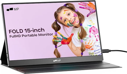 Mobile Pixels New Fold Portable Monitor 15.6'' FHD 1080p Travel Monitor for Laptop,Plug and Play,Laptop Screen Extender Monitors Compatible with macOS/Windows/Android/Switch(Protective Cover Included)
