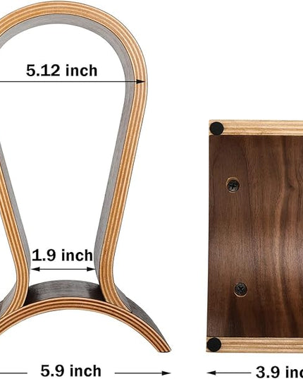 Headphone Stand Wood, Headset Stand for Desk, Walnut Gaming Headphone Holder Compatible for Sennheiser, Bose, Beats, Razer, AKG, Airpod Max, HyperX, Sony PS4 et.