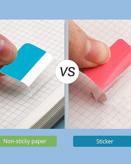 Golcellia 480 Pieces Sticky Tabs Transparent Sticky Notes, Colored Page Markers for Bookmarks, Writable and Repositionable Index Annotation Tabs