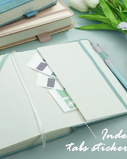 Lined Journal Notebook, 400 Pages Thick Journal for Writing, A5 Hardcover Leather Notebook with 100Gsm College Ruled Paper for Women Men Work Note taking, 5.8" x 8.4", Smoky Blue
