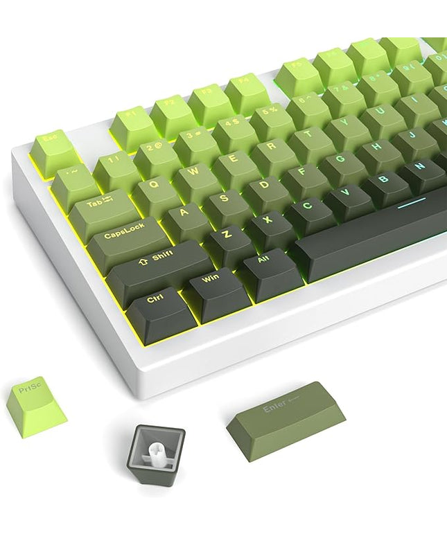 Guffercty kred 135 Key Gradient Keyboard Keycap Set Backlit, OEM Profile-PBT Material-Translucent Characters Compatible with MX Switches(DarkGreen)