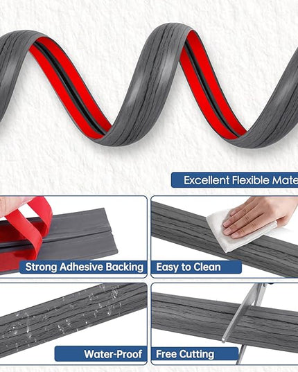 Floor Cord Cover for Wires on Floor Self Adhesive Cord Hider Floor Cable Management Wire Covers for Cords Protector Prevent Cable Trips Cord Cavity W 0.59" x H 0.31", Deep Gray Wood, 10Ft