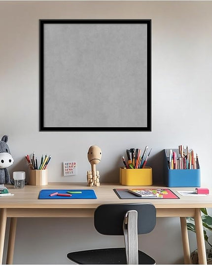 Amanti Art Black Framed Magnetic Board 21x21 Medium Vision Board for use with Magnets, 100% Metal Sheet to Display Items as Office Decor or for Home Organization in mudroom, Kitchen or Kids Room