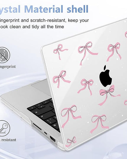 May Chen Case for MacBook Pro 14 inch, Models A2442 A2779 A2918 A2992 A3401 A3185 A3112 A3434, M1 M2 M3 M4 M5 Chip (2021-2025 Release), Plastic Hard Shell Case with Keyboard Cover, Star Bow