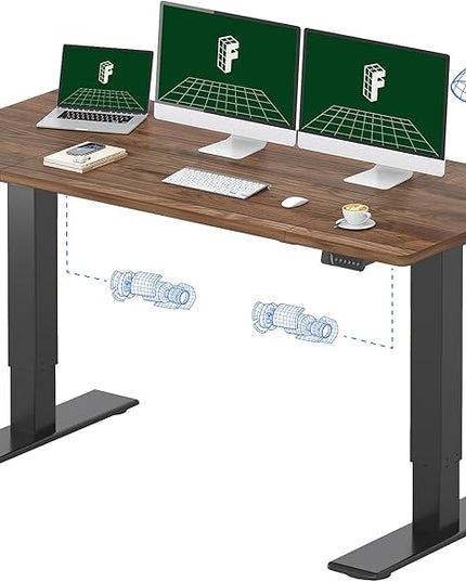 FLEXISPOT 63x28 Inch Large Dual Motor Electric Standing Desk, Black Walnut - 198 lbs Heavy-Duty Capacity, Ideal for Home Office, Creative Studio, or Multi-Monitor Setup