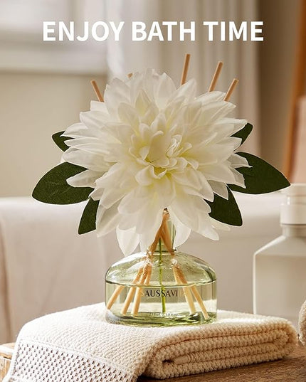 Reed Diffusers Set unfettered Dew Scent, Bathroom Floral Scent Diffuser, Reed Diffuser for 120 Days, Bathroom Diffuser with 7 Sticks, Office Desk Accessories, Bedroom Decor