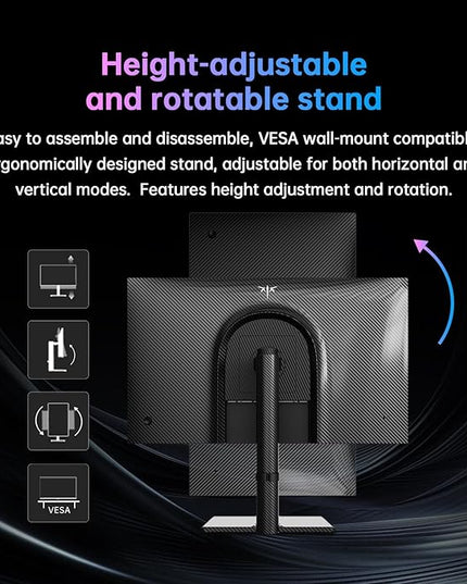 KTC 27 Inch 4K Gaming Monitor, UHD 3840x2160 160Hz Compute Monitor, Fast IPS Panel, Adaptive Sync, HDMI DisplayPort, HDR400, Height Pivot Swivel Tilt Adjustable Vertical Monitor, U27T6