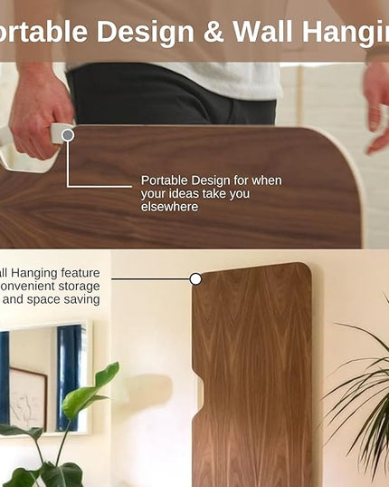 HOEK Desk Bundle, 47.5" x 23", Modular Collapsible Workstation with SNAP Assembly, Monitor Shelf, Under Shelf, Side Hook and Wall Cleat, Portable Folding Computer Desk for Home Office (Walnut/White)